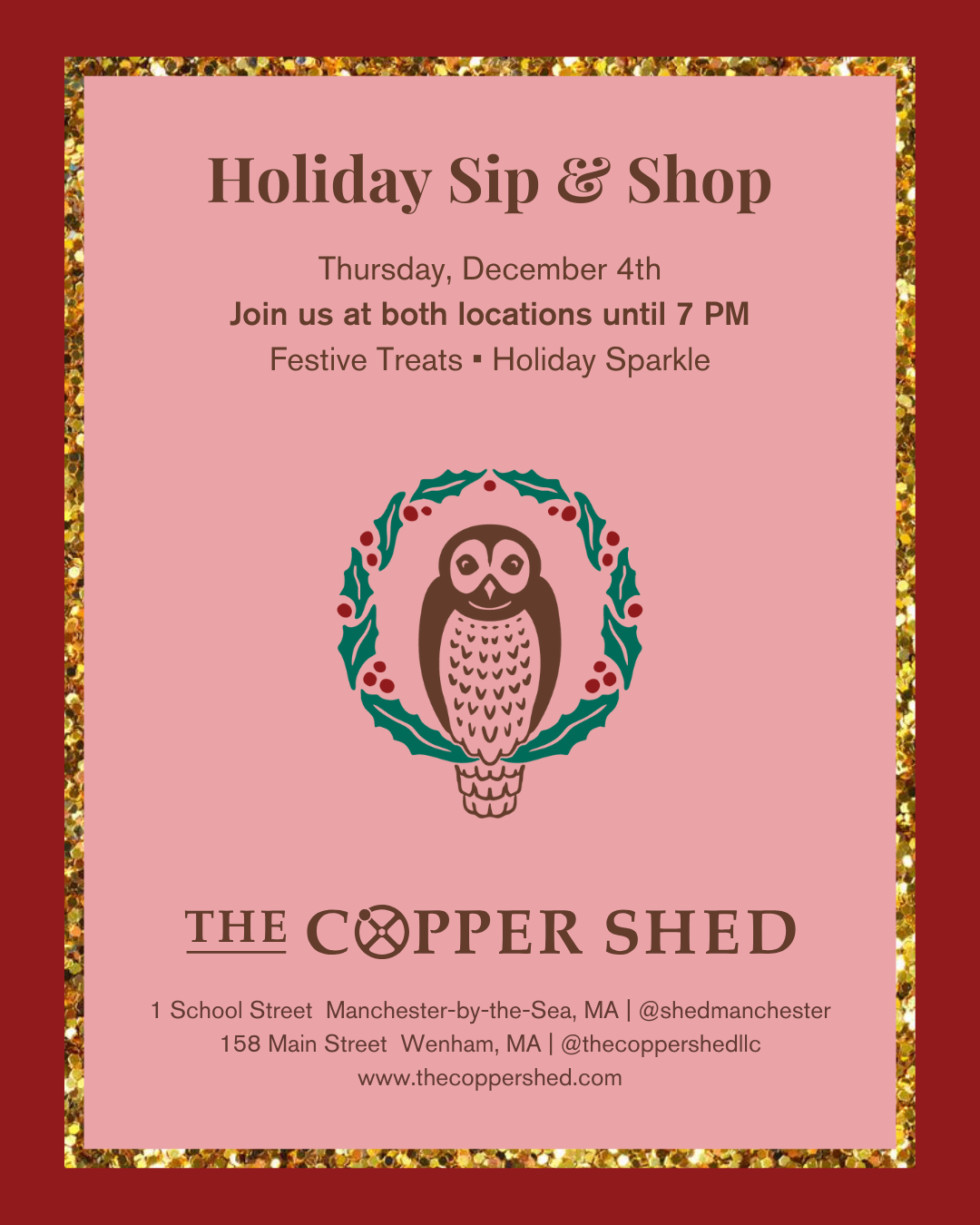 Holiday Sip & Shop 12.4