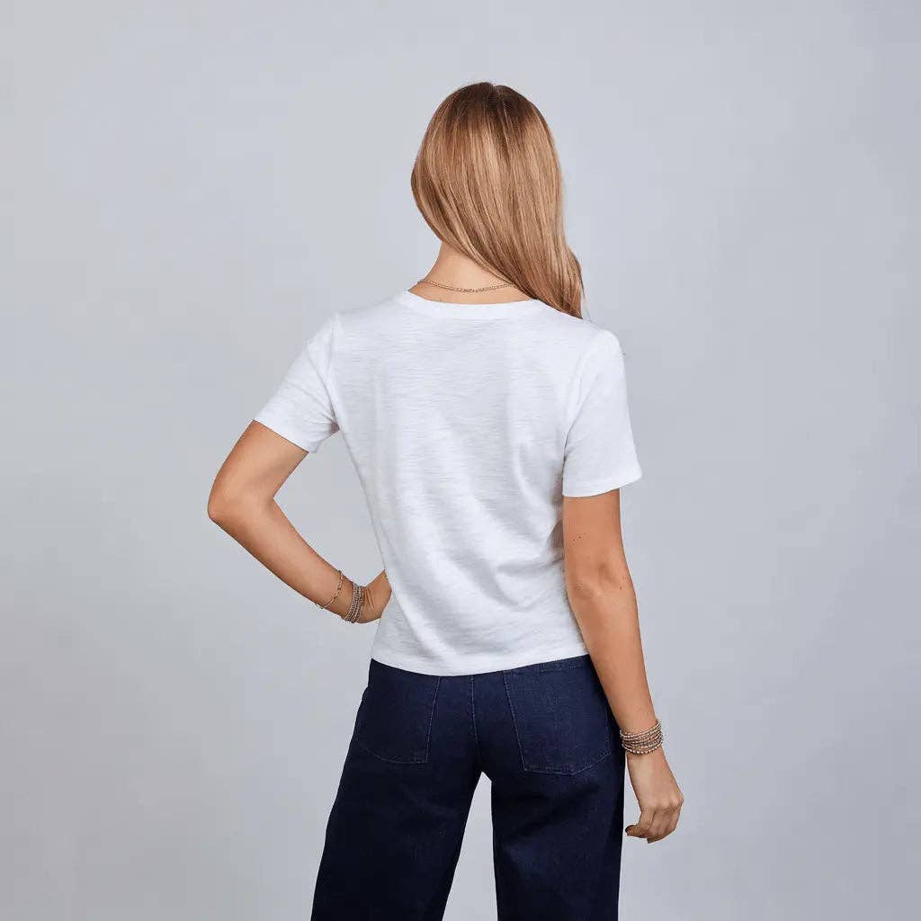 Petite Saturday Short Sleeve Tee in White
