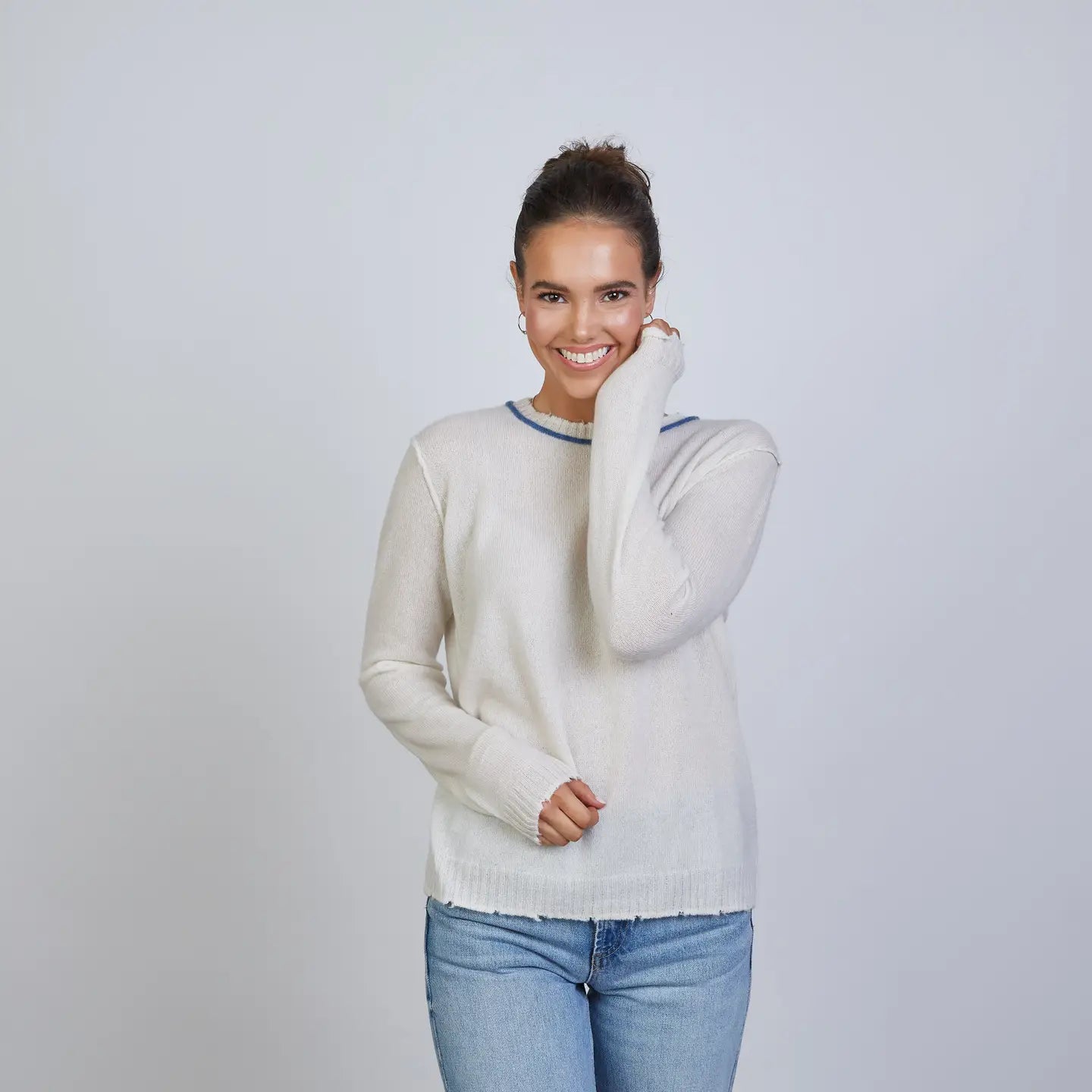 Highland Raw Edge 100% Mongolian Cashmere Sweater