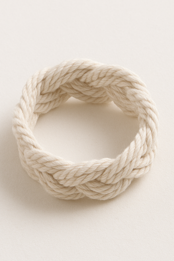 Coiled rope on a light beige background