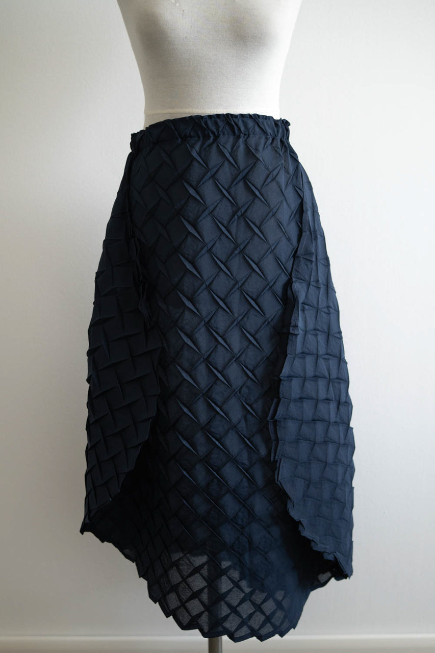 MeiMeiJ Navy Textured Skirt