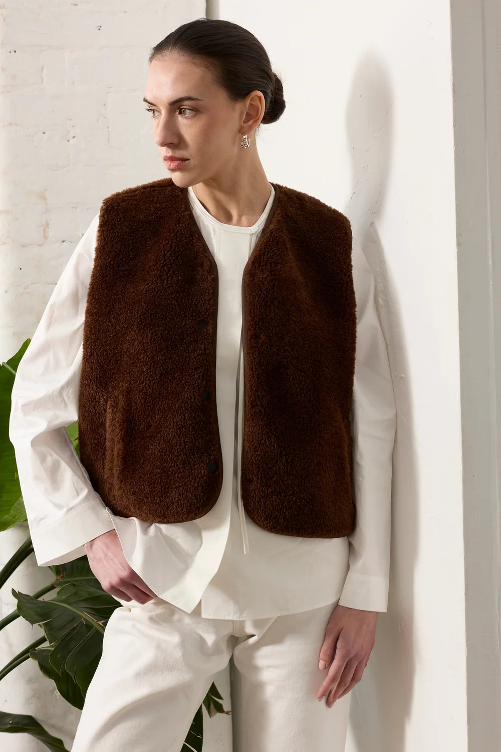 Faux Suede Sheepskin Vest