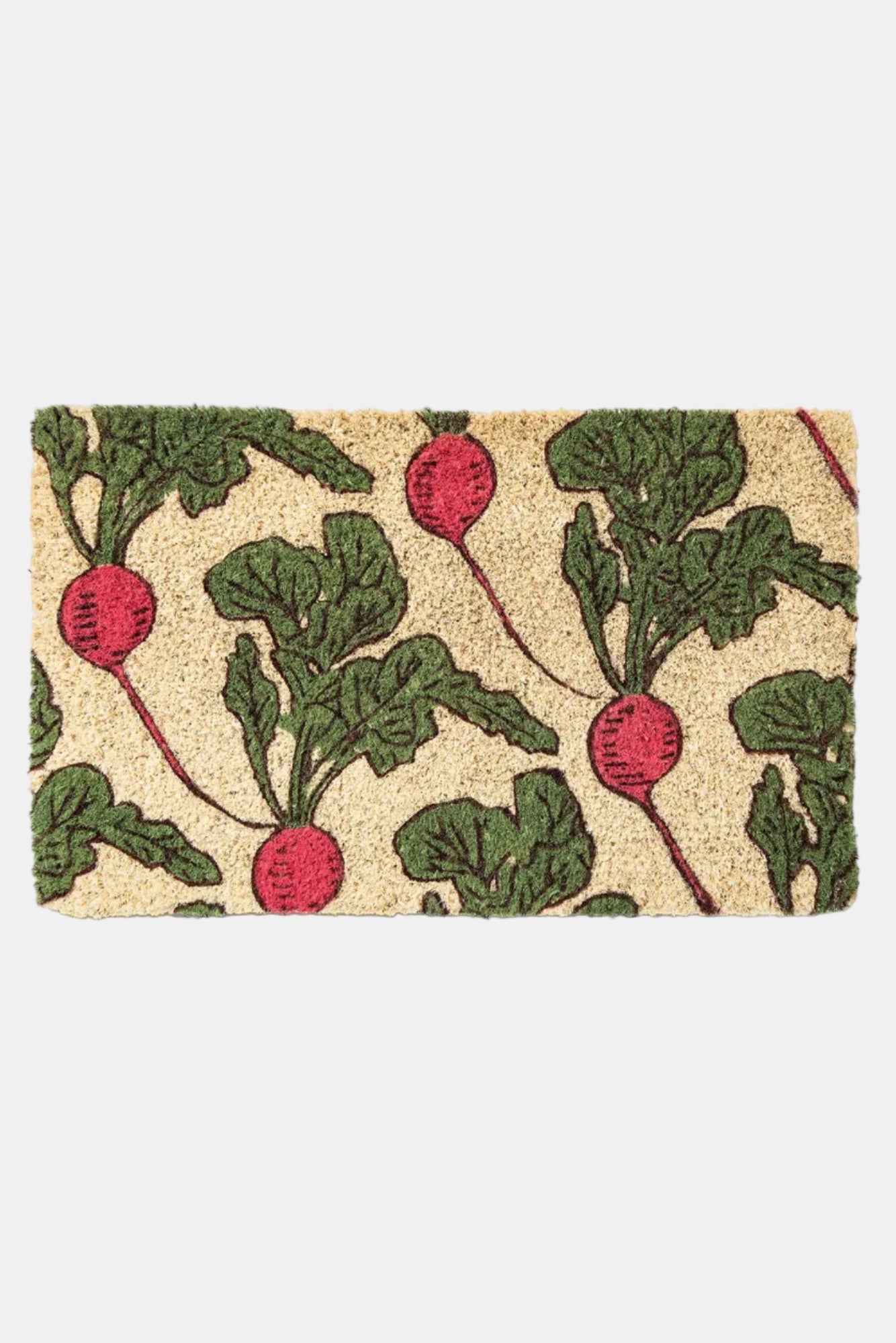 Doormat with radish pattern on a beige background