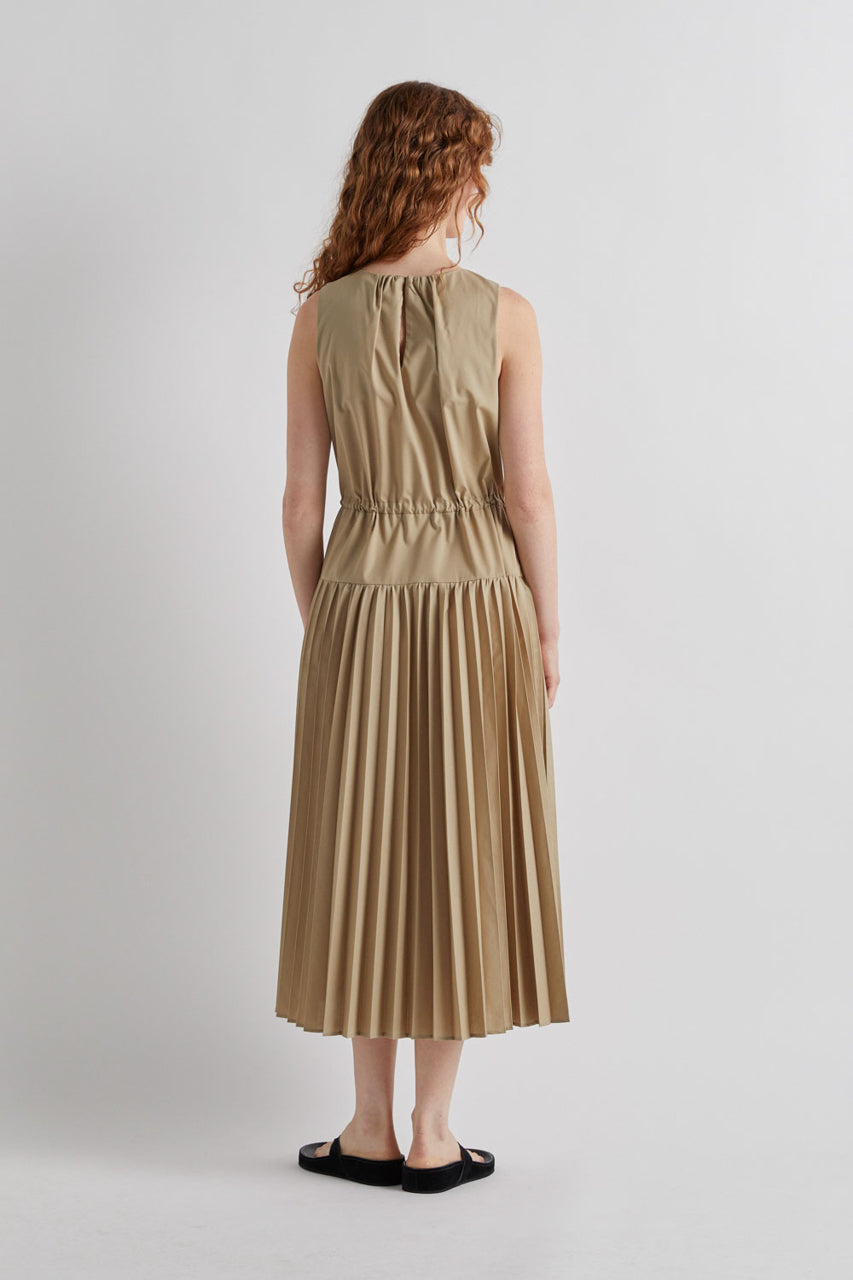 Long Dress with Pleated Skirt