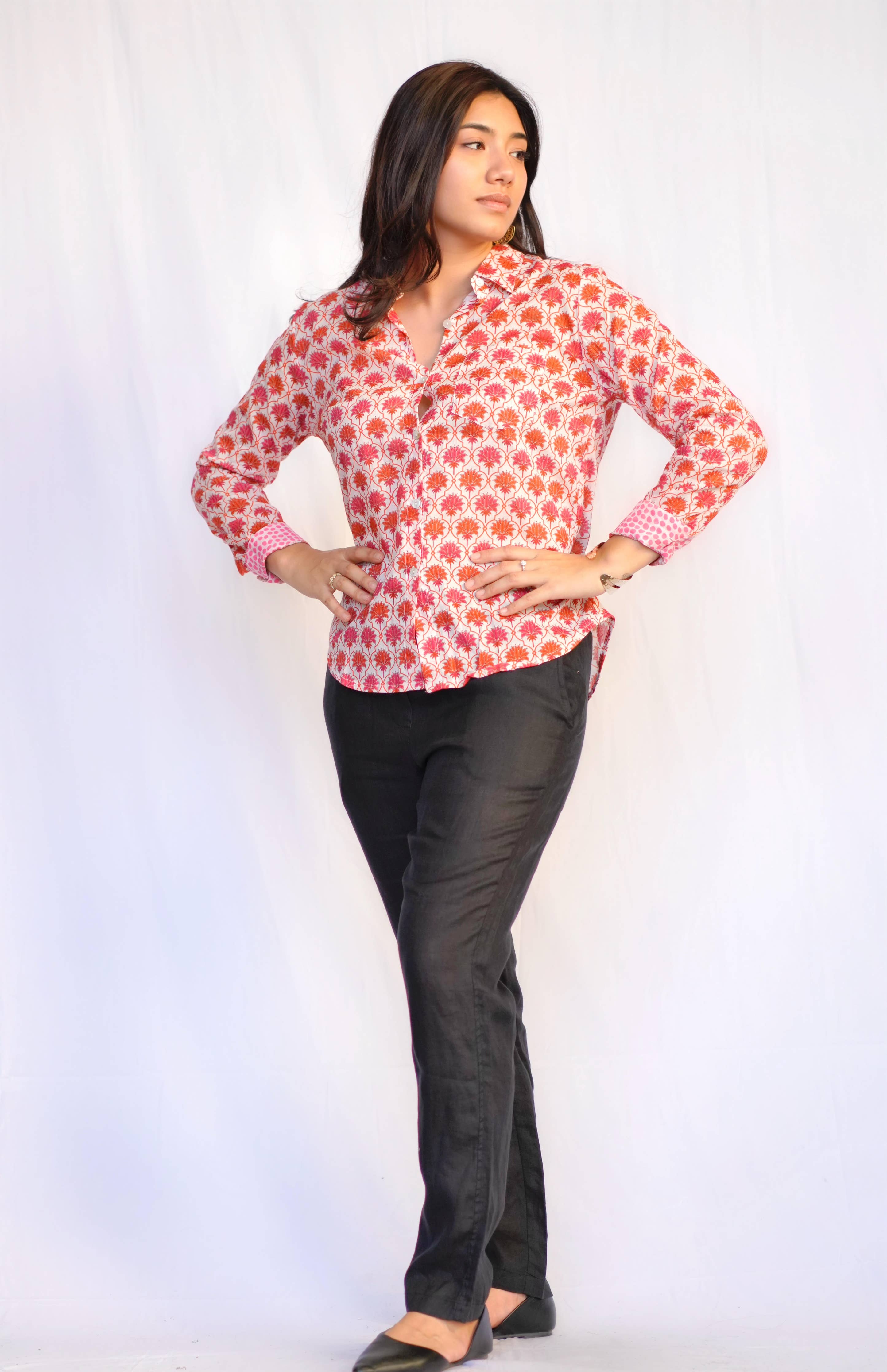 Frannie Shirt-Coral