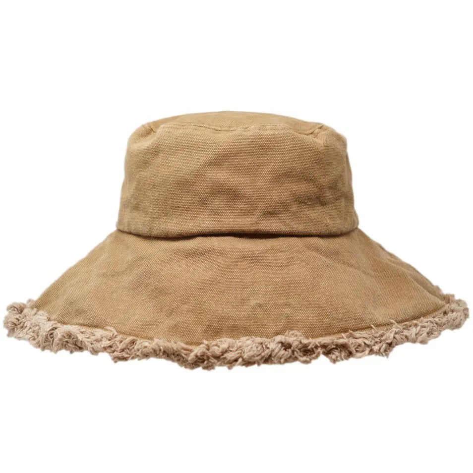 KEANU 100% Heavy Cotton Twill Raw Edge Bucket Hat, 4" Brim