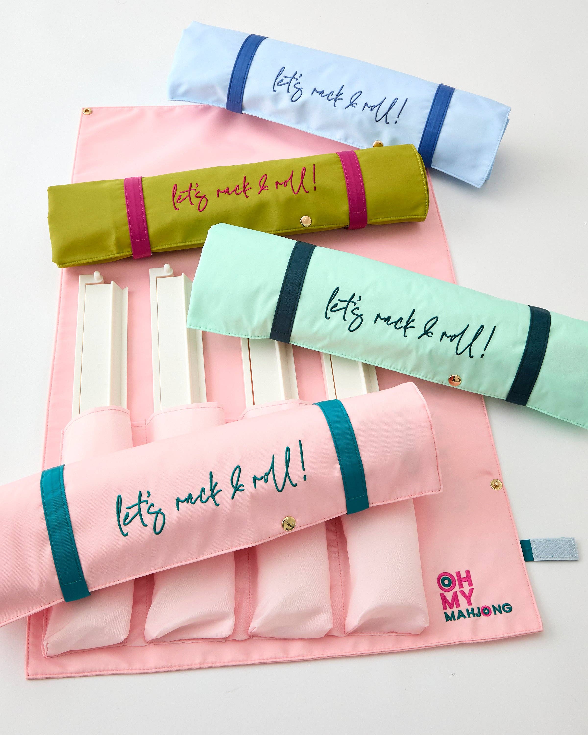 Set of colorful ice packs with text on a white background