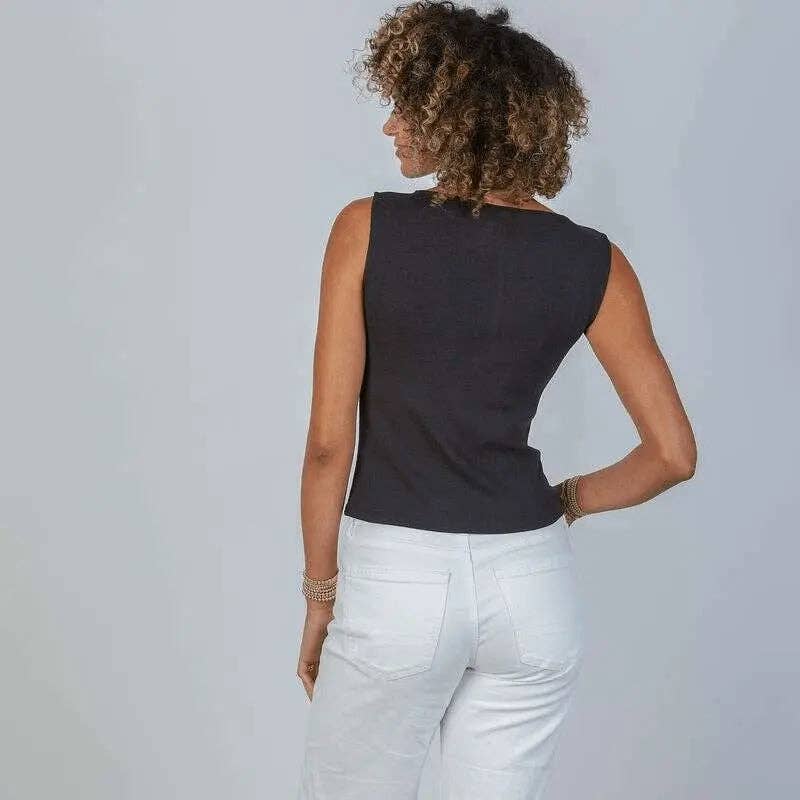 Havana Perfect Layering Ribbed Tank in Black