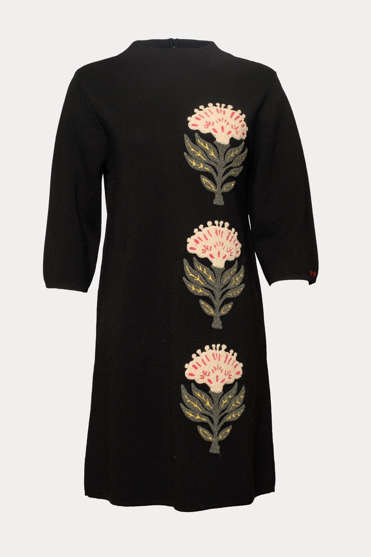 Annie Dress Heirloom Floral Merino Wool Blend Black/Multi