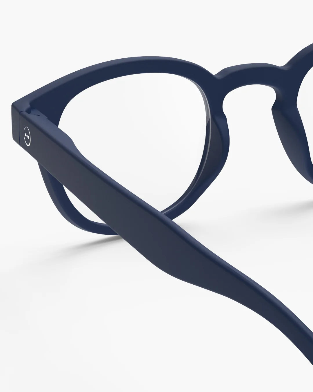 Black eyeglasses on a white background