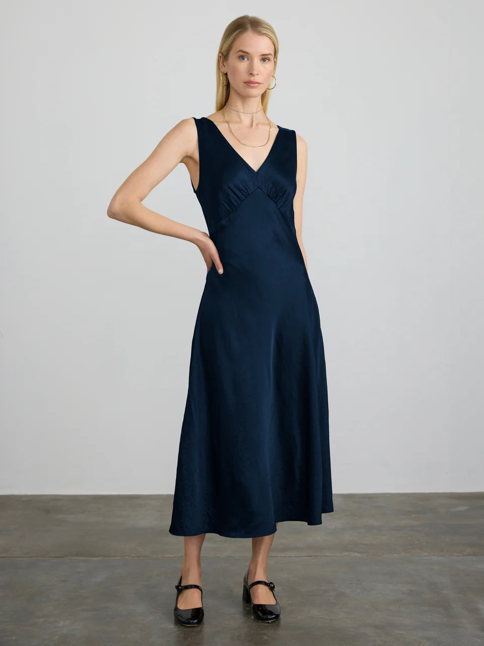 Darya Double V Neck Dress