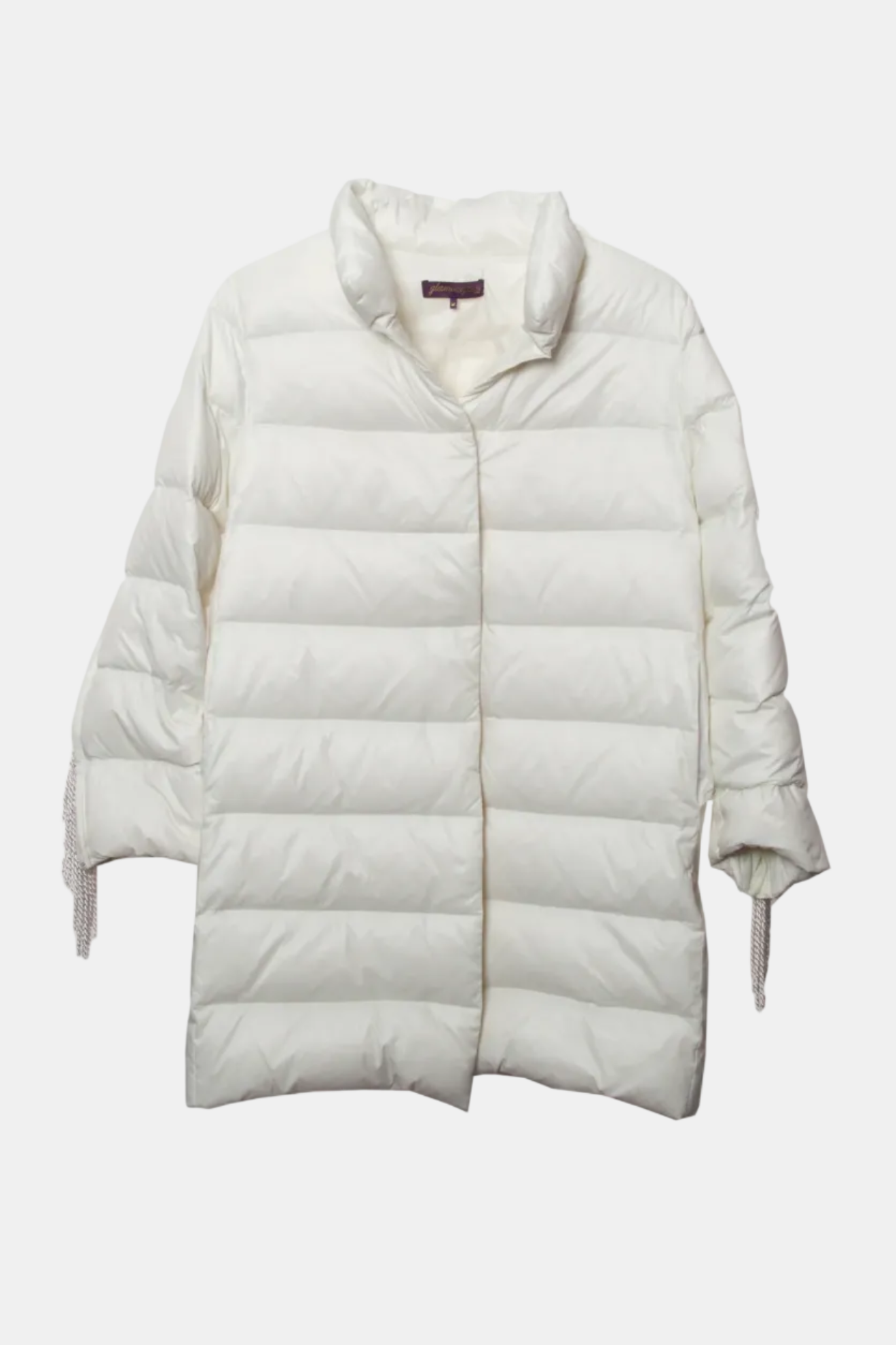 White puffer jacket on a white background