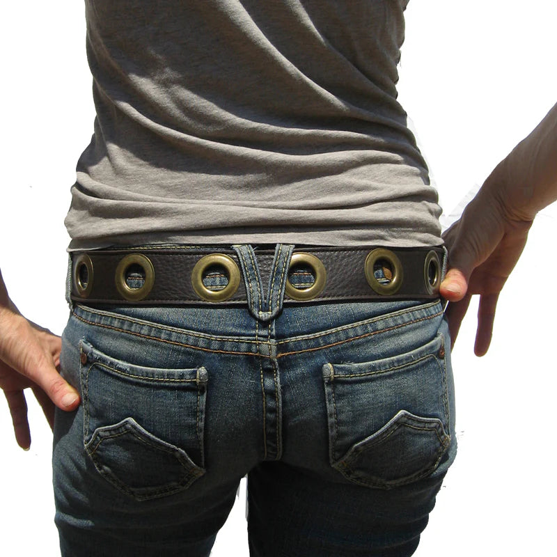 Kim White Grommet Belt