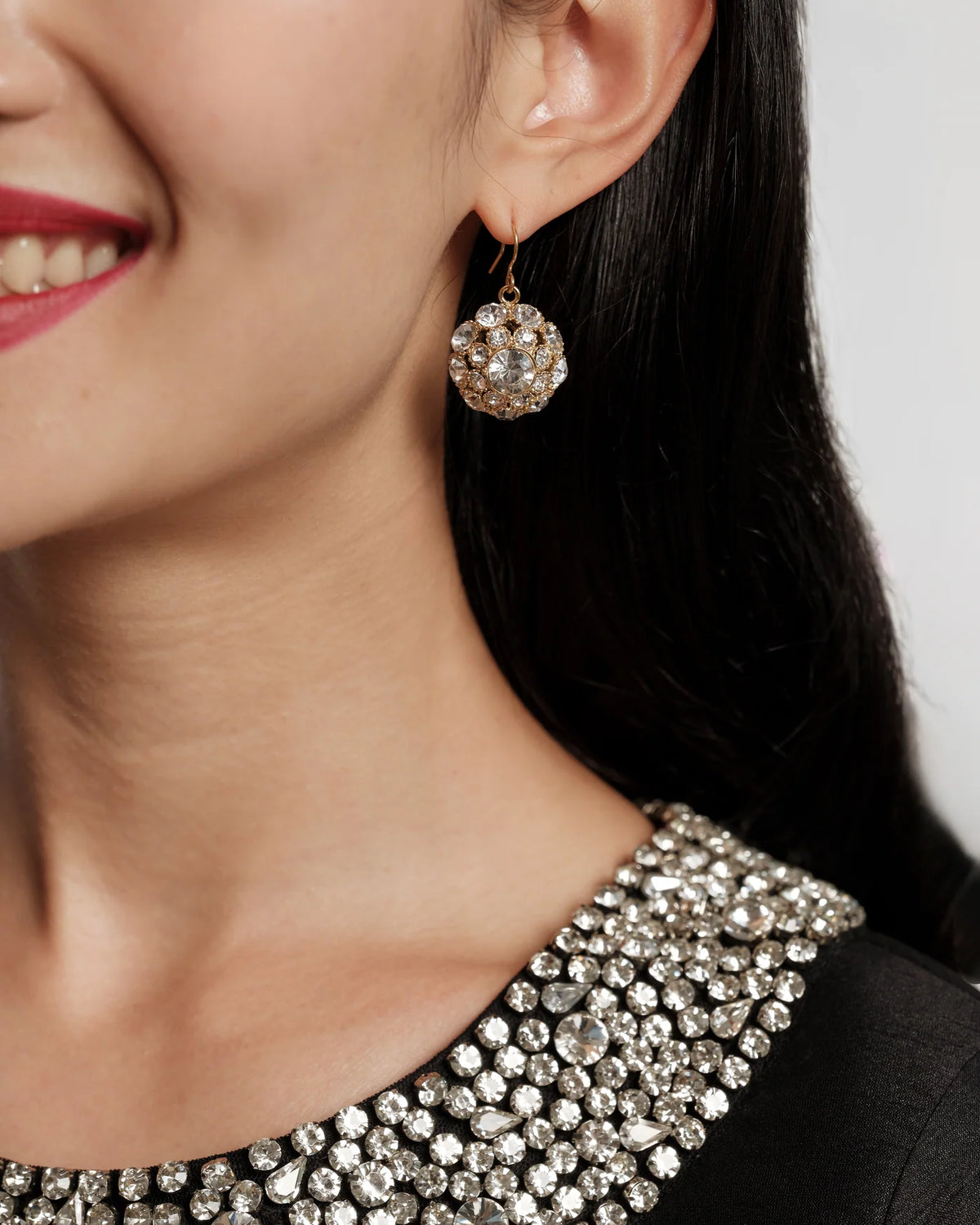Crystal Cluster Drop Earring