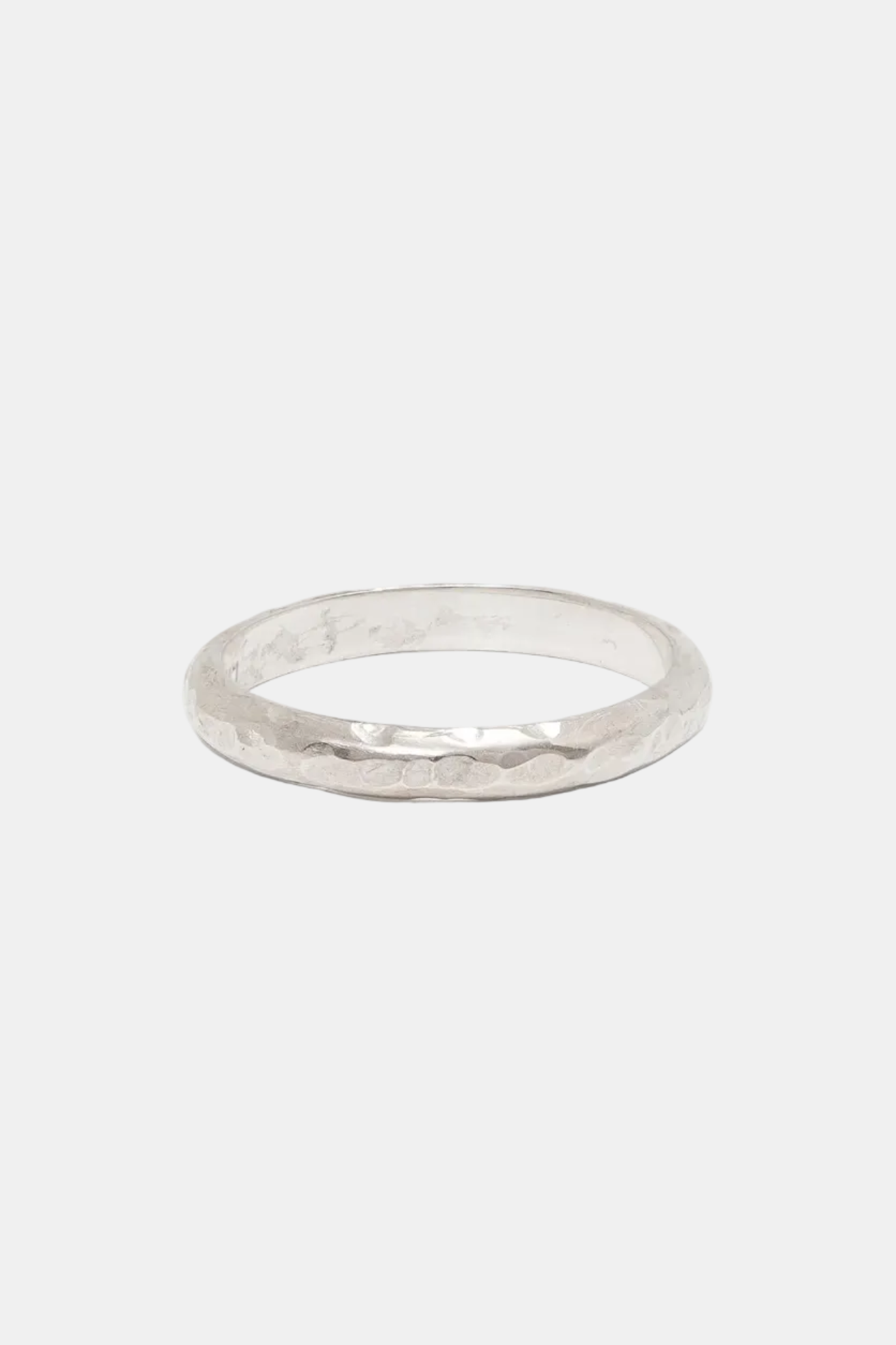 Silver ring on a white background