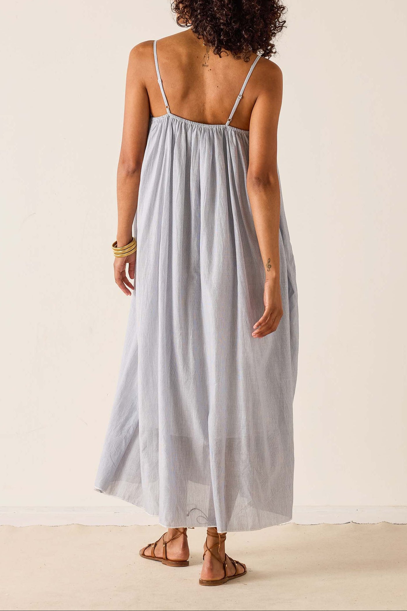 Patio Dress, Chambray Stripe