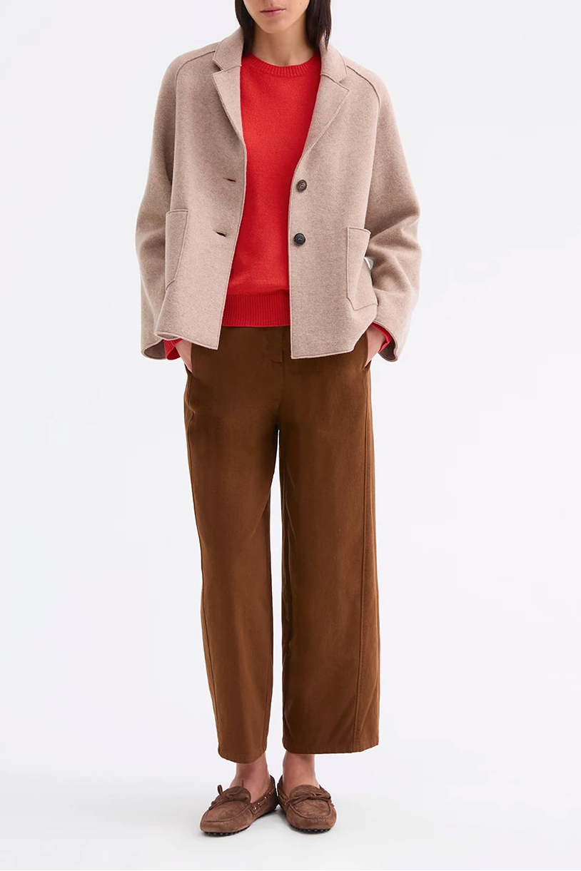 Boiled Wool Jacket With Raglan Sleeves