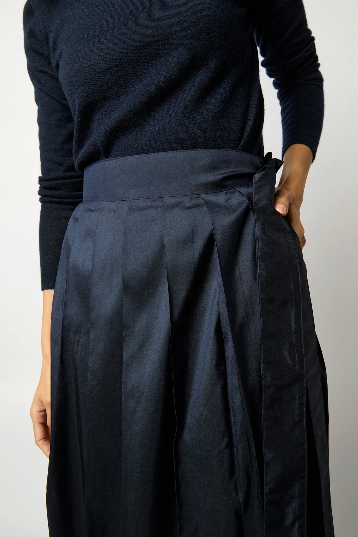 Pleated Wrap Skirt