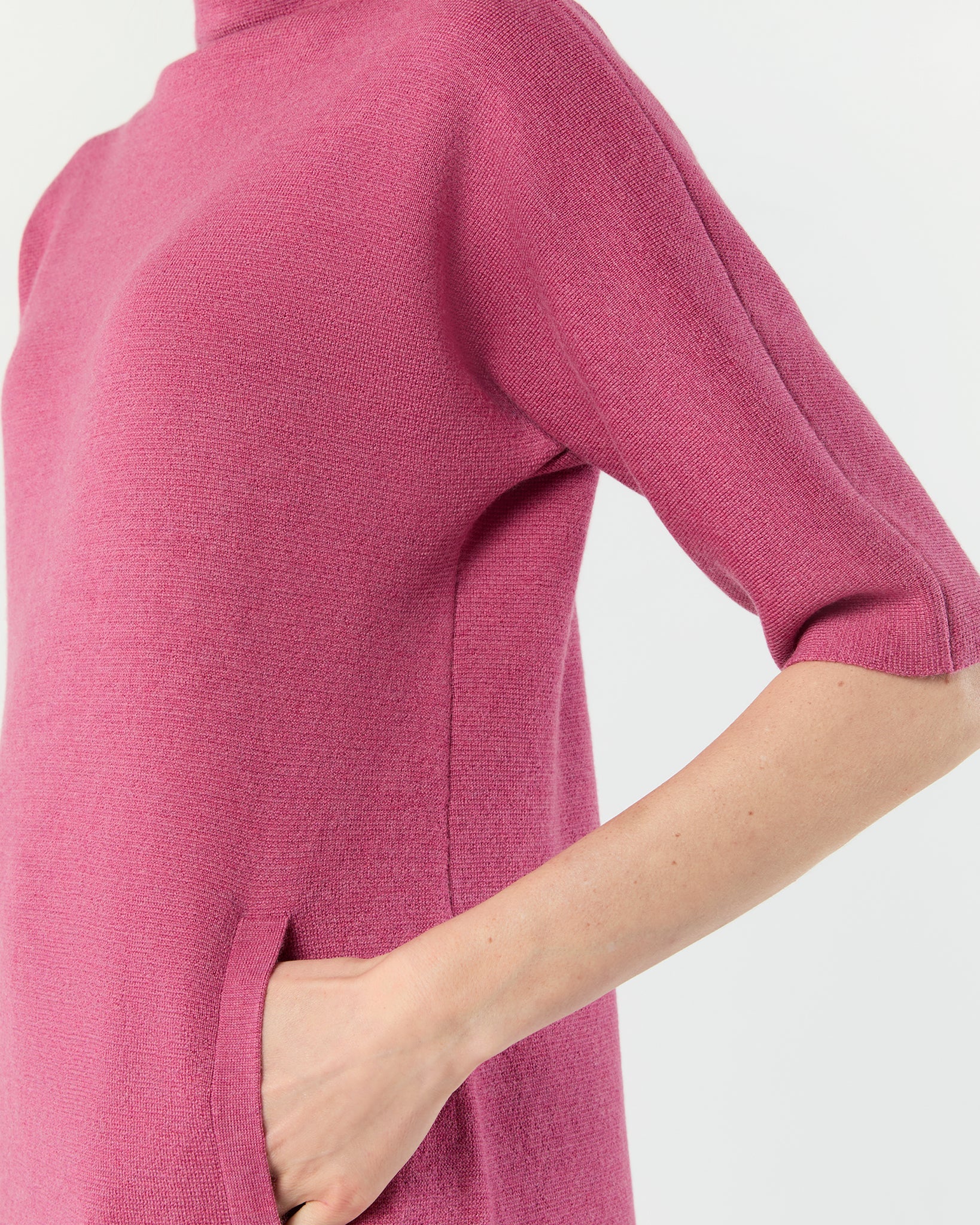 Rowan Short-Sleeved Funnel-Neck Dress
