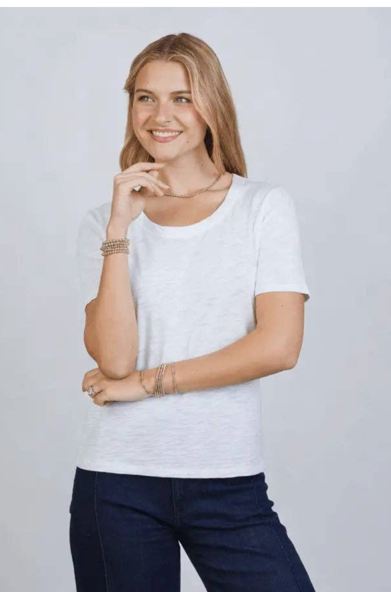 Petite Saturday Short Sleeve Tee in White