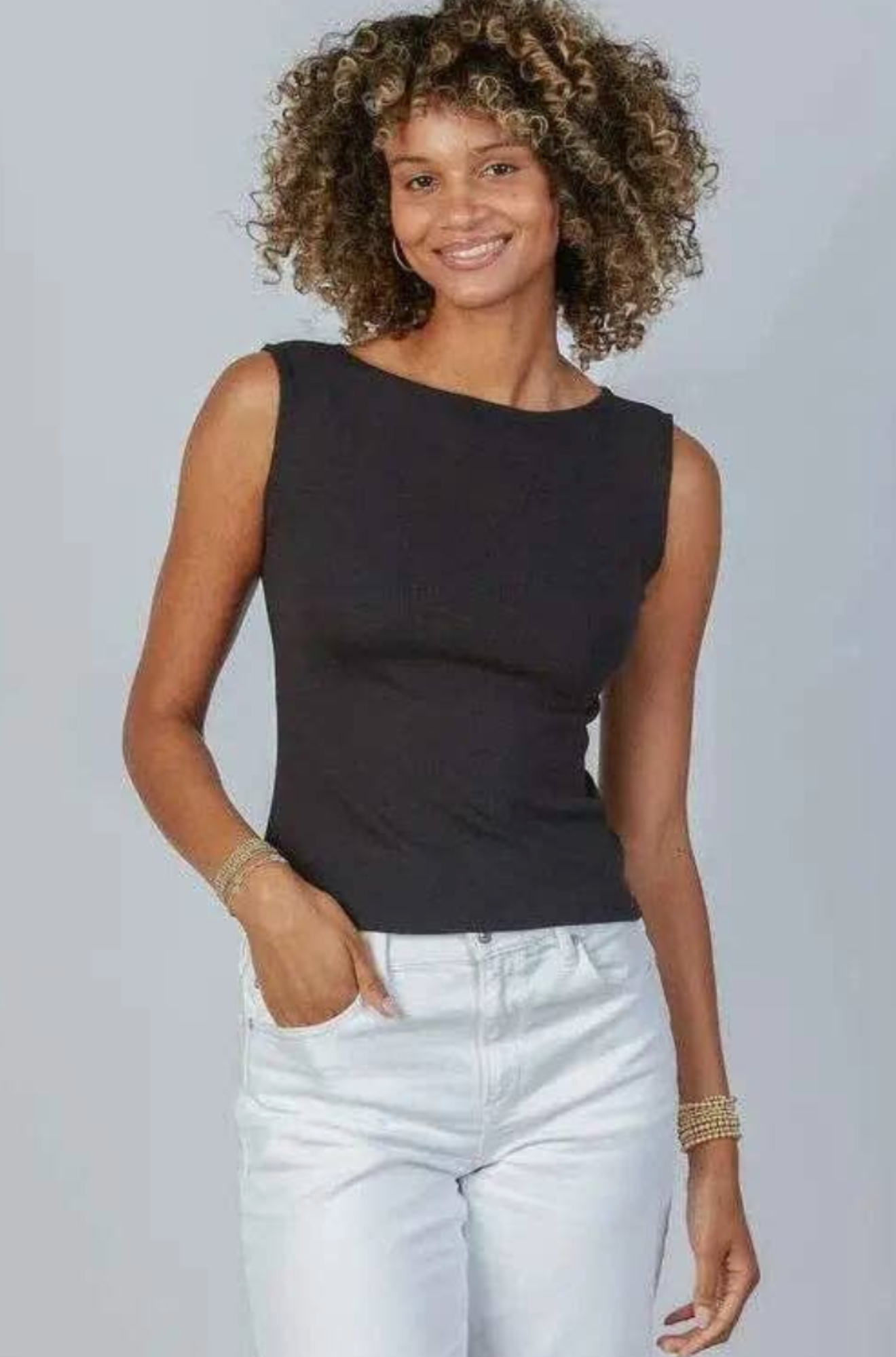 Havana Perfect Layering Ribbed Tank in Black