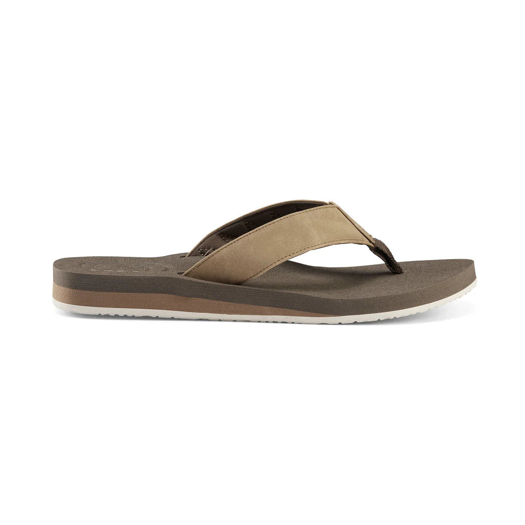 Brown and beige sandal on a white background