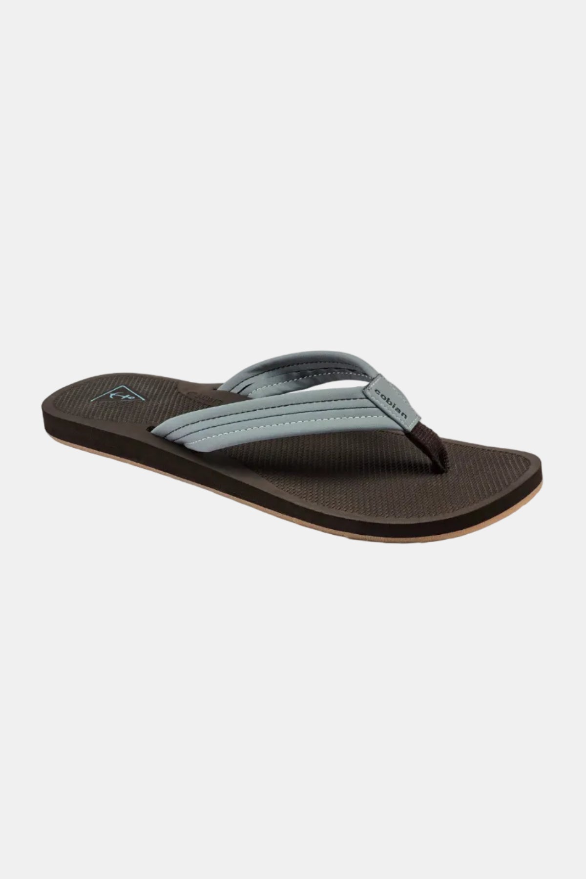 Black and gray sandal on a white background