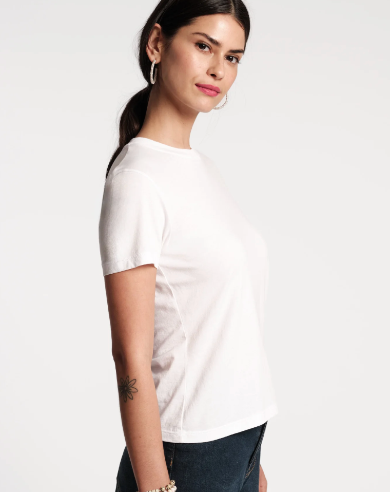 Frances Valentine Super Crewneck Tee Shirt Prima Cotton White
