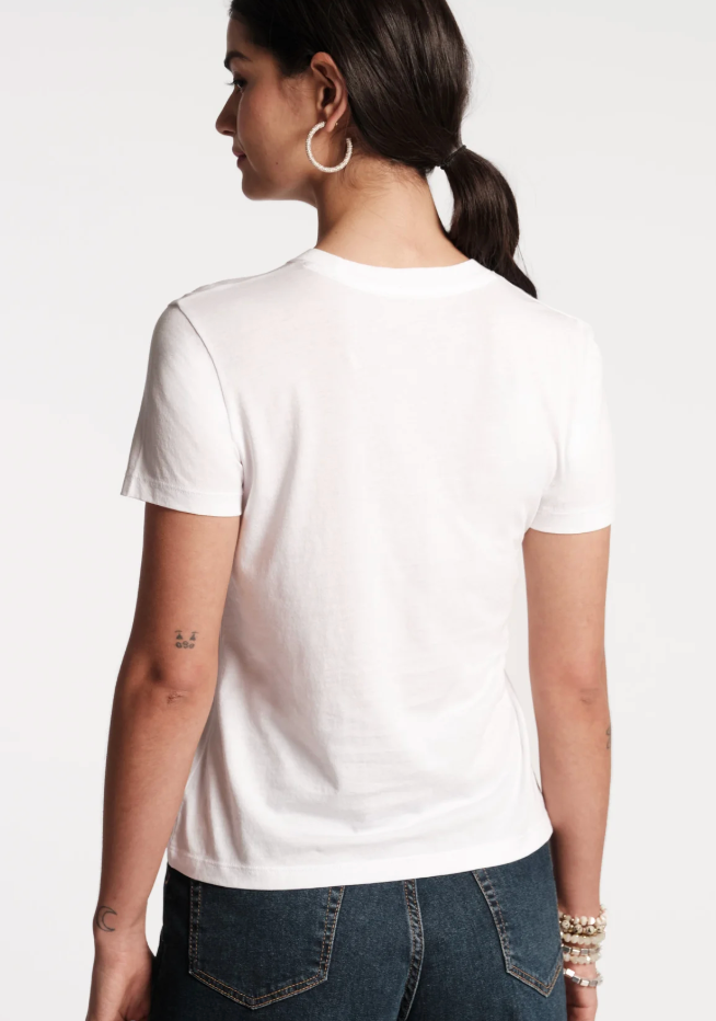 Frances Valentine Super Crewneck Tee Shirt Prima Cotton White
