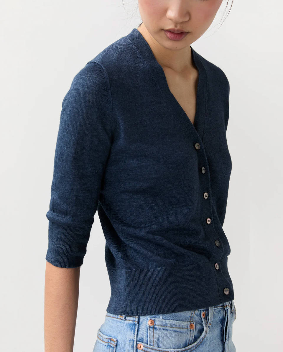 Short-Sleeved Rosie V-Neck Cardigan