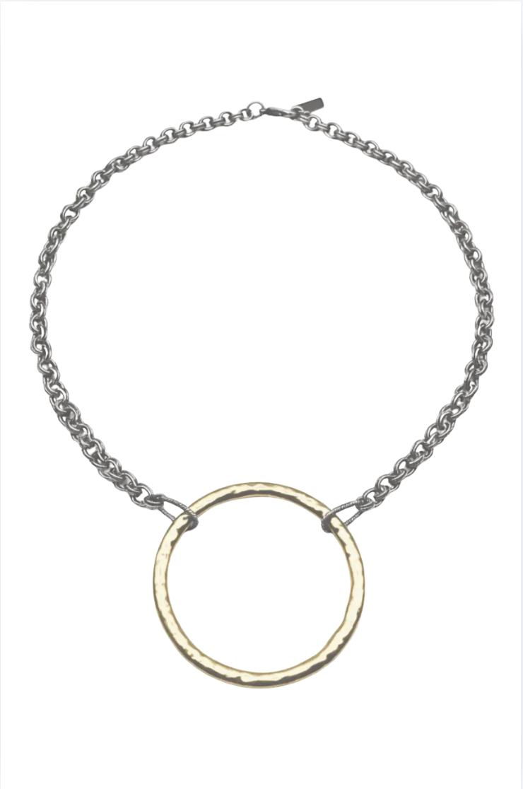 Allure Big Gold Mixed Metal Statement Necklace