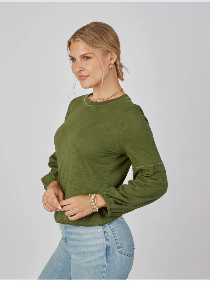Erin Gray English Popover Long Sleeve Top