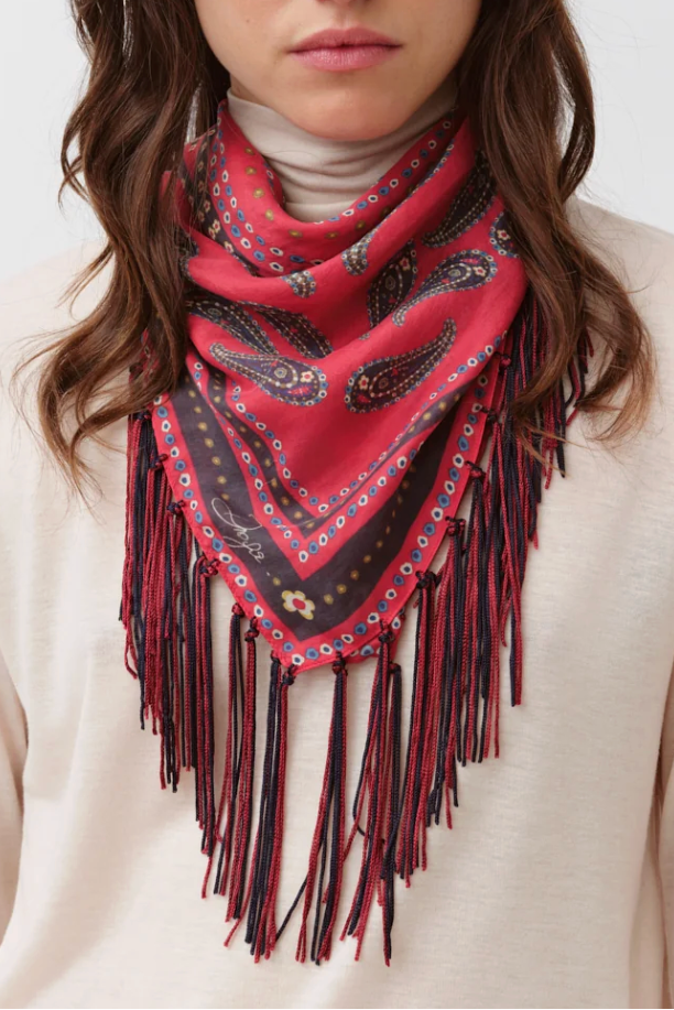 Fareo Scarf - Red Paisley