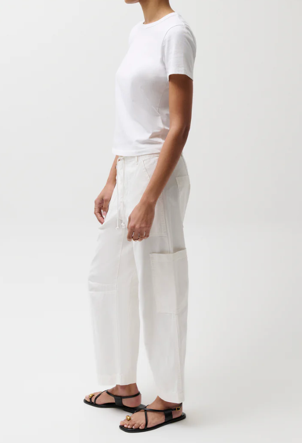 Sabrina Curved Utility Pants - White