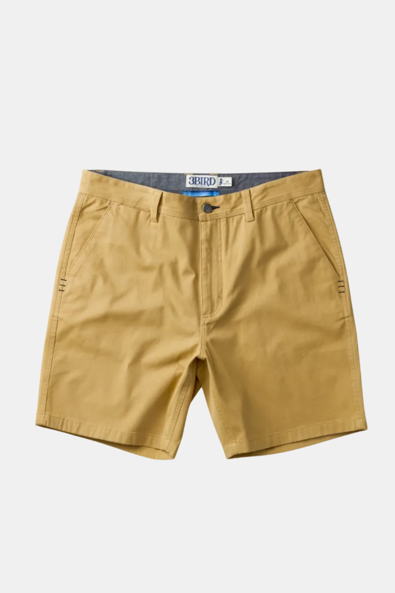 Tan shorts on a white background