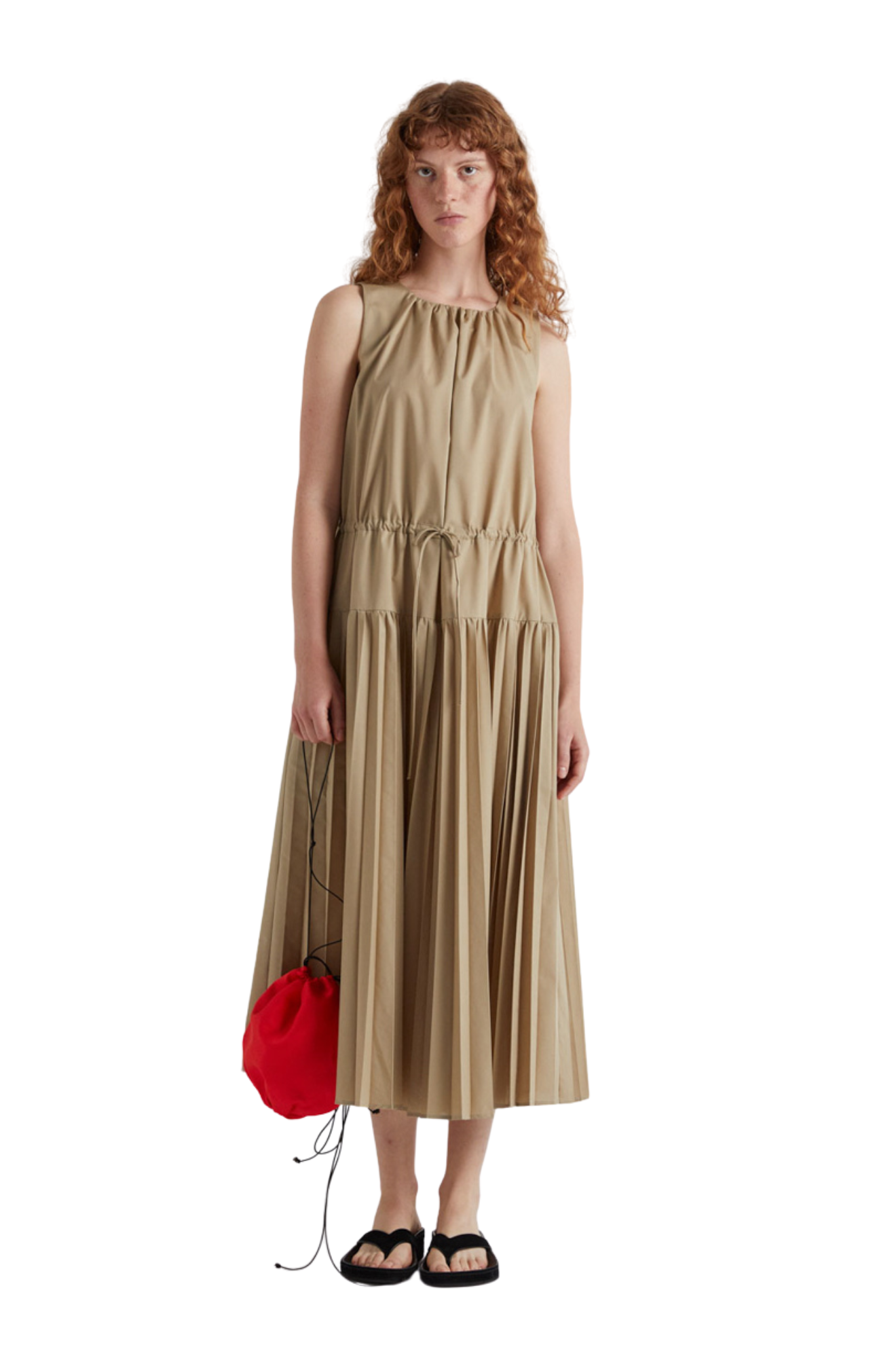 Long Dress with Pleated Skirt