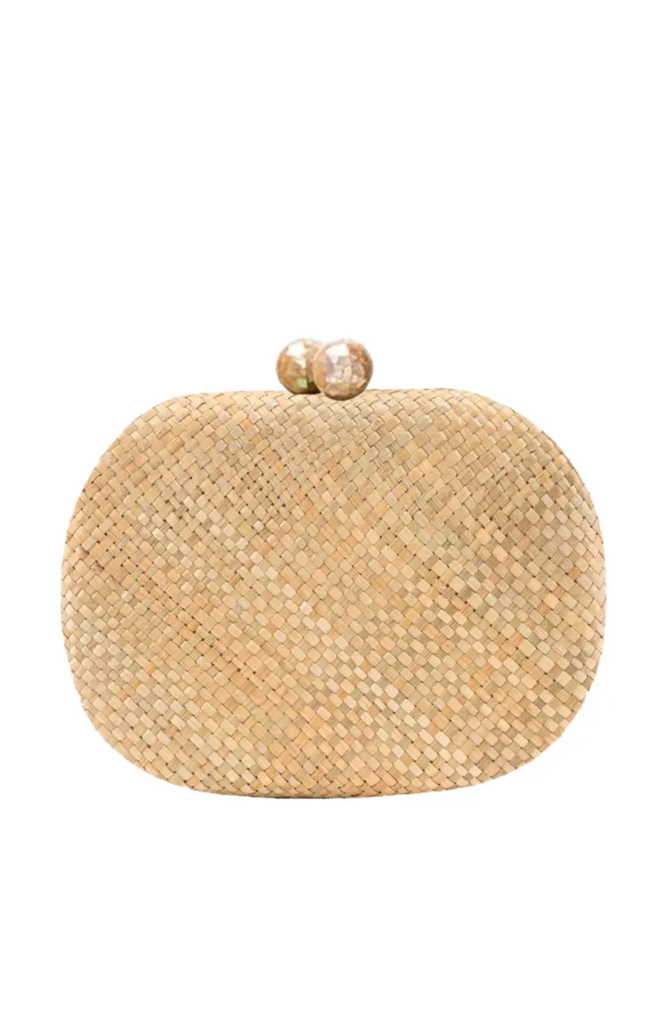 Ticog Oval Clutch Bag - Handwoven Natural Fiber Purse