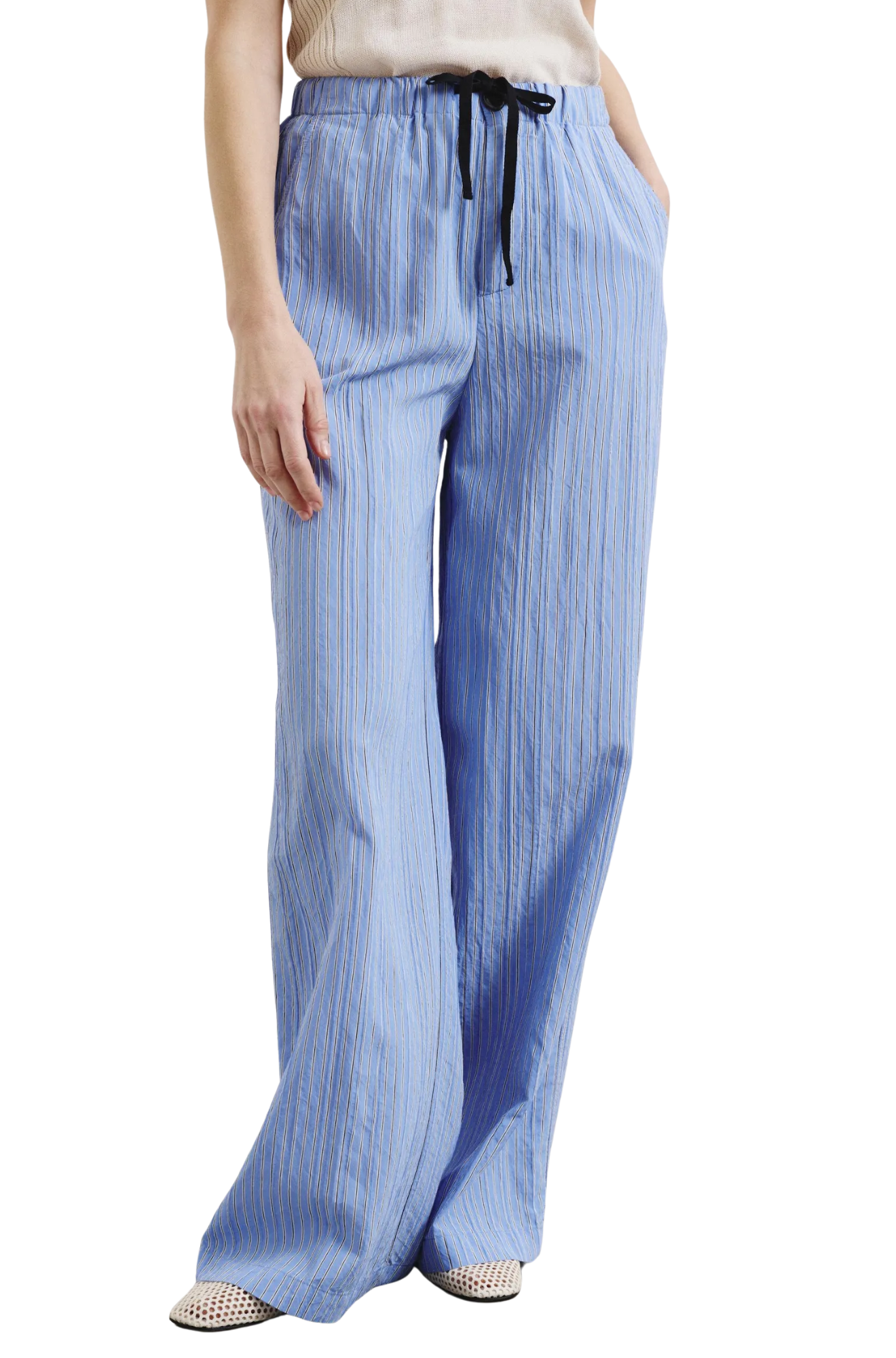 Striped Technical Viscose Trousers