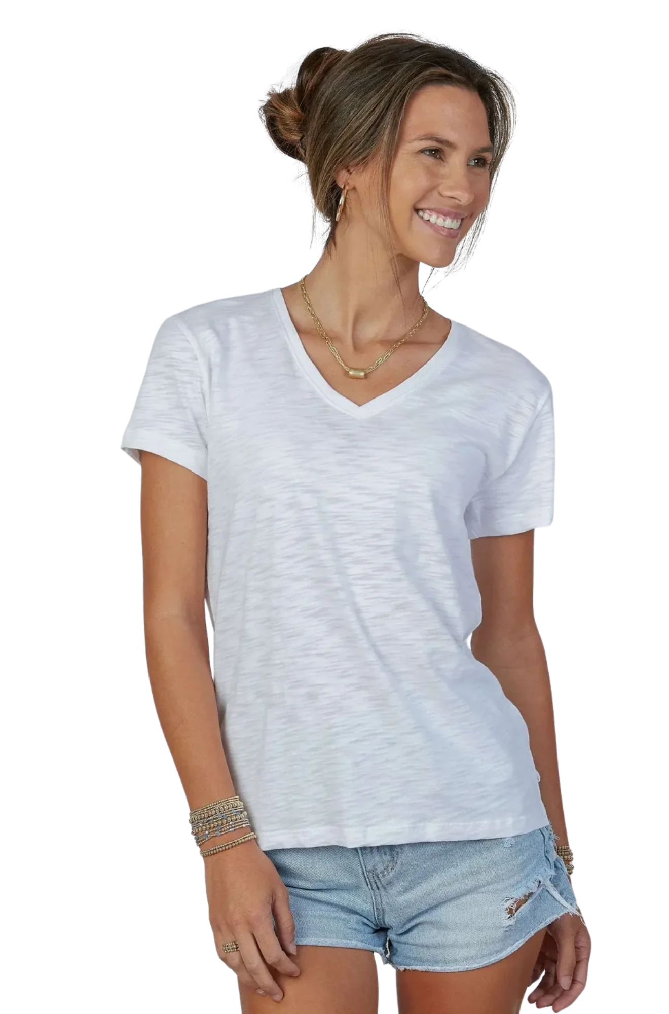Short Sleeve Jeans V