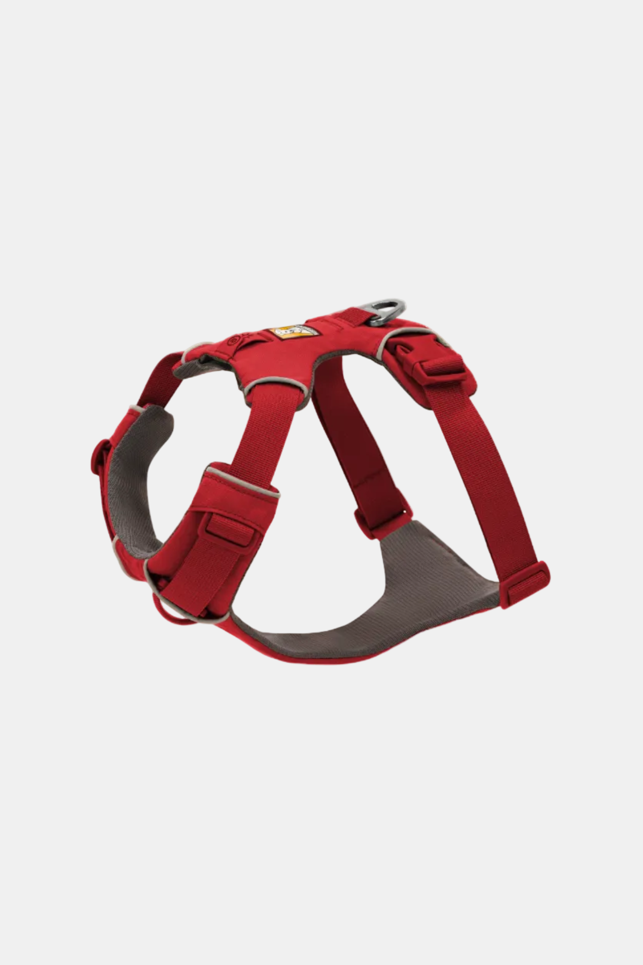 Red dog harness on a white background