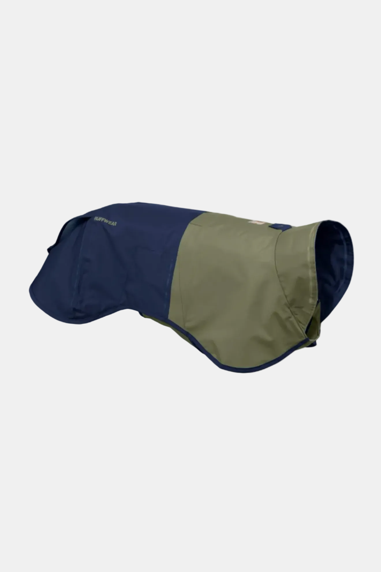 Navy and beige dog coat on a white background