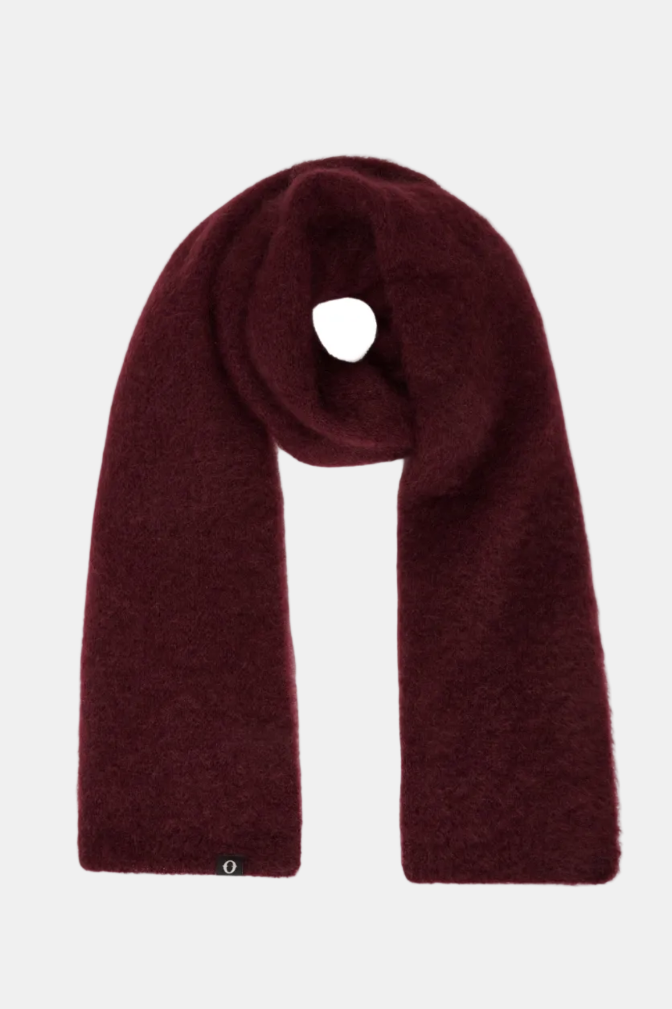 Maroon scarf on a white background