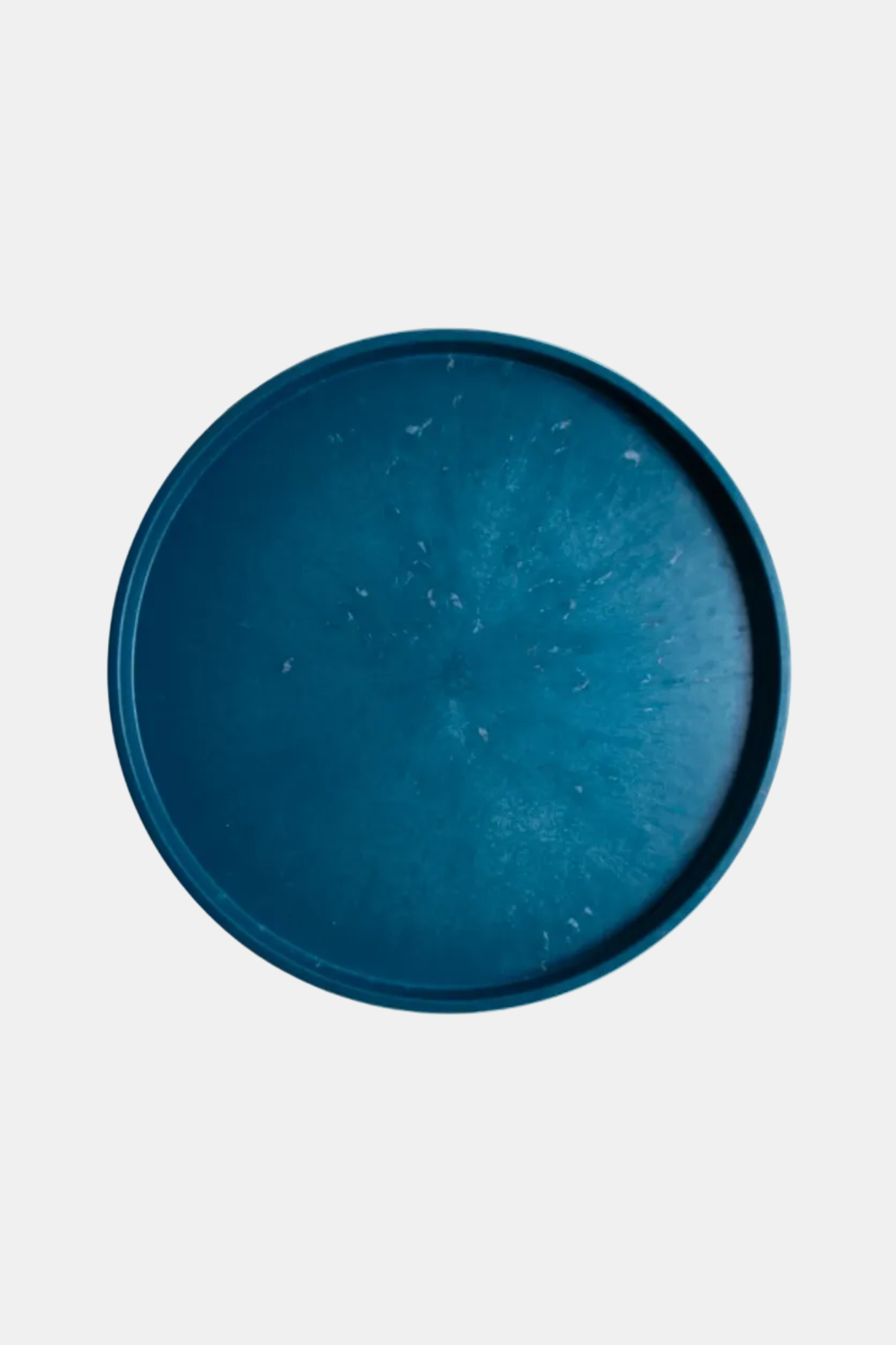 Blue round tray on a white background