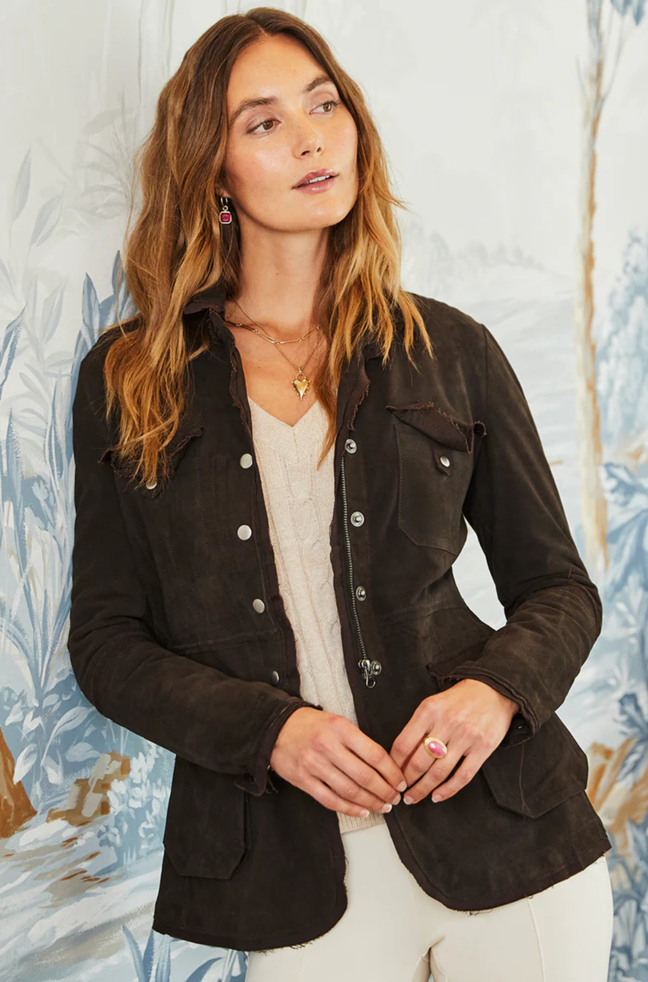 Meryl Washed Suede Sable Jacket