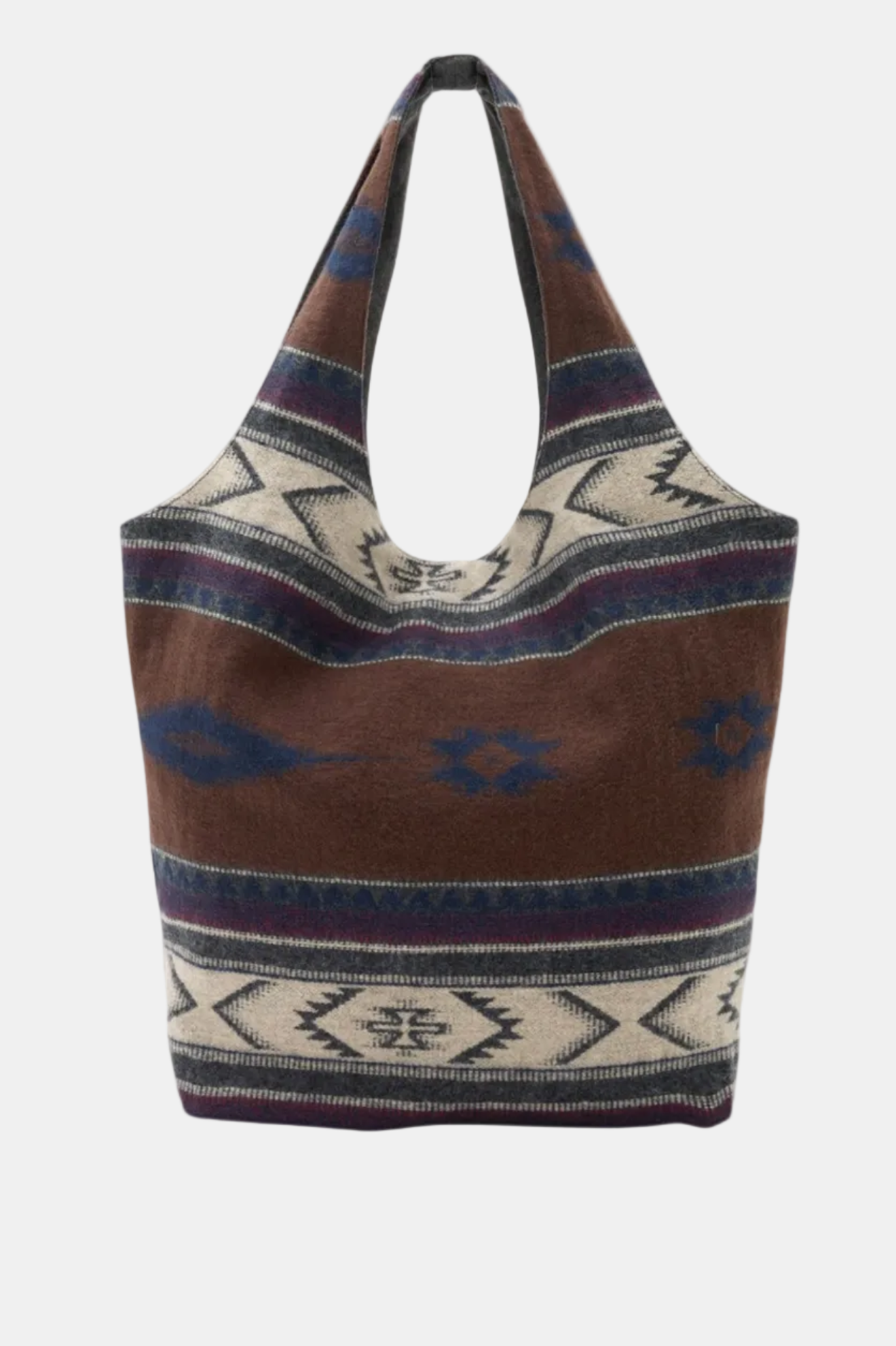 Tote bag with tribal pattern on a white background