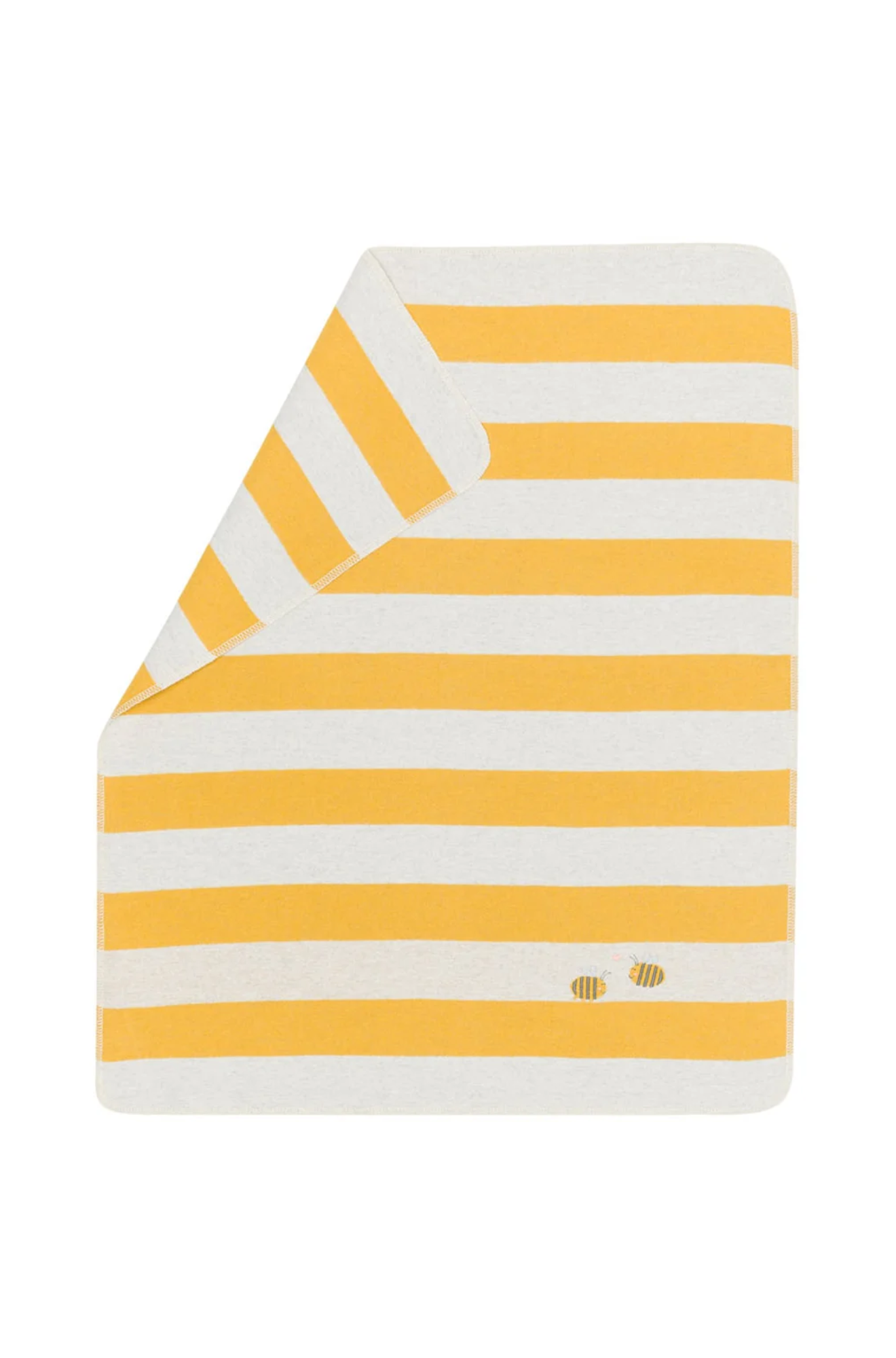 JUWEL baby blanket – stripes with bees/embroidered