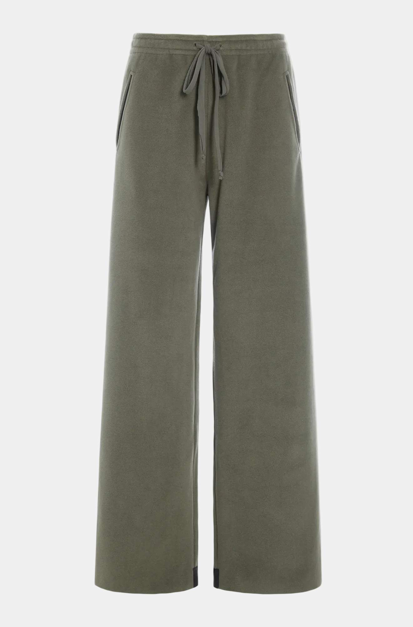 Green pants with a drawstring on a white background
