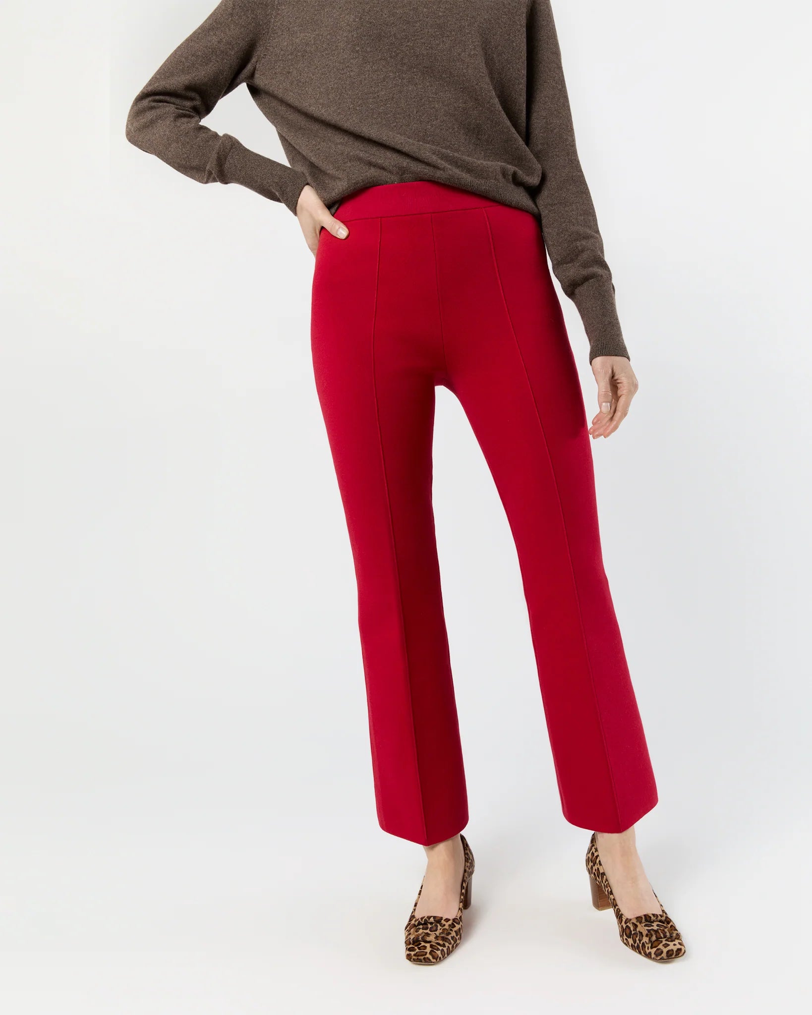 ann-mashburn-Lara-Knit-Flare-Cropped-Pant-red