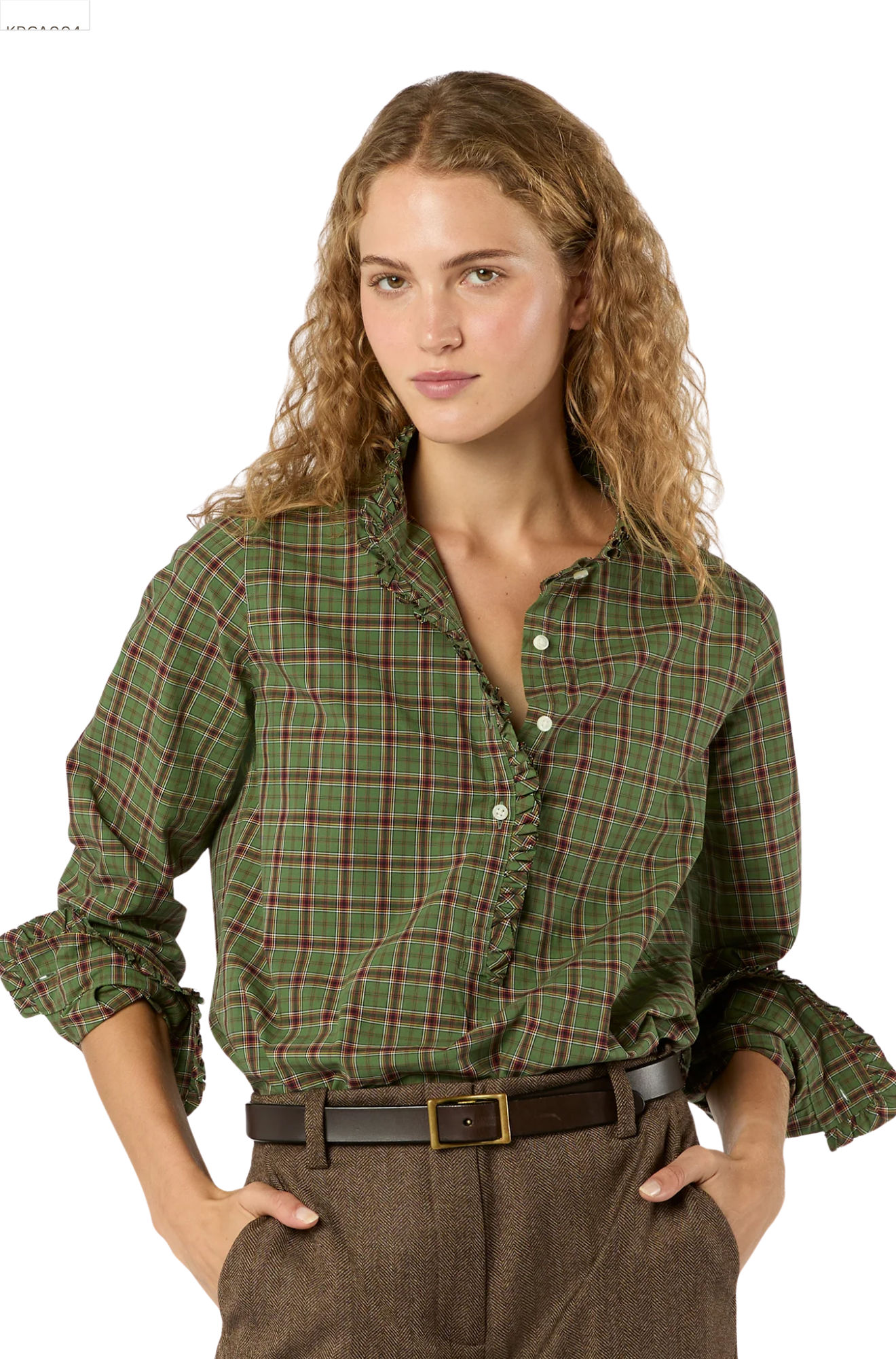 ann-mashburn-frill-shirt-Green-Red-Plaid-Poplin