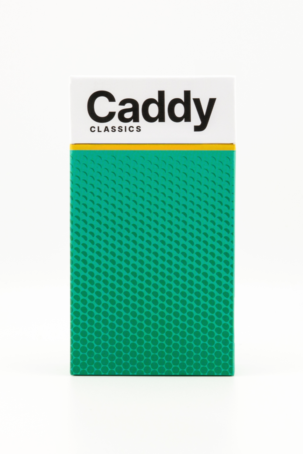 Green textured product with 'Caddy Classics' branding on a white background